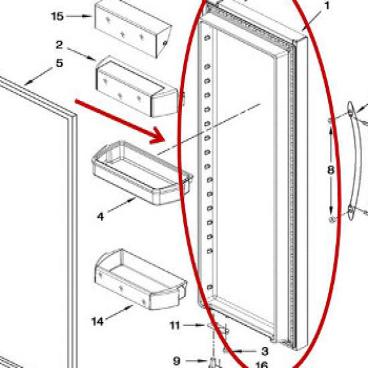 Whirlpool Part# LW10287380 FIP Door (OEM) SS