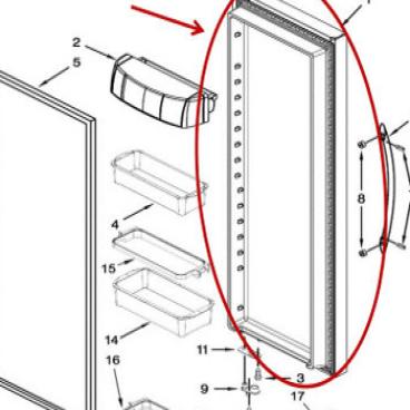 Whirlpool Part# LW10313062 FIP Door (OEM) White