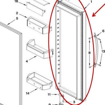 Whirlpool Part# LW10365616 FIP Door (OEM) SS