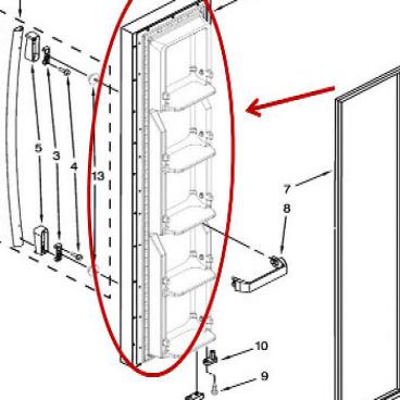 Whirlpool Part# LW10365637 FIP Door (OEM) SS