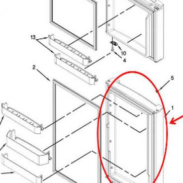 Whirlpool Part# LW10370909 FIP Door (OEM) White