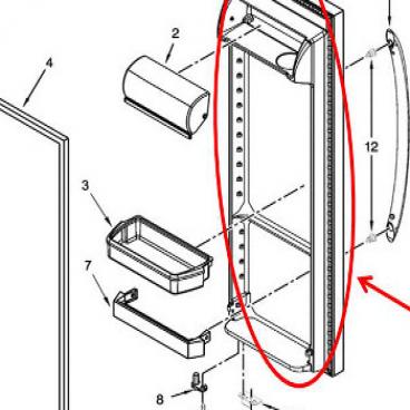 Whirlpool Part# LW10407738 FIP Door (OEM) Black