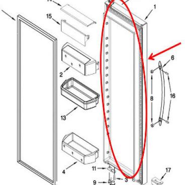 Whirlpool Part# LW10469217 FIP Door (OEM) MS