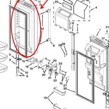 Whirlpool Part# LW10545980 FIP Door (OEM) White