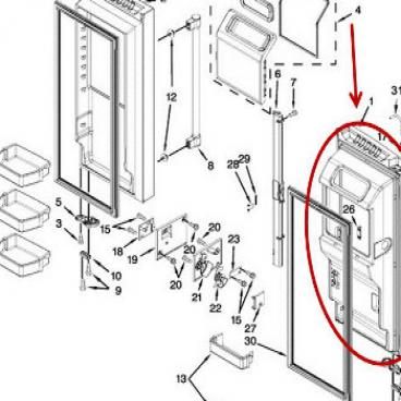 Whirlpool Part# LW10545986 FIP Door (OEM) Black