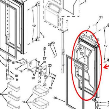 Whirlpool Part# LW10561924 FIP Door (OEM)