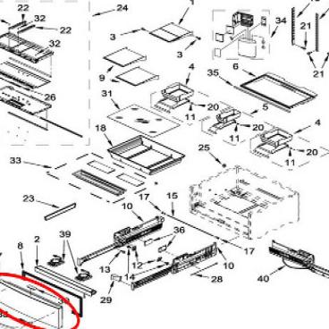 Whirlpool Part# LW10624505 FIP Door (OEM) White