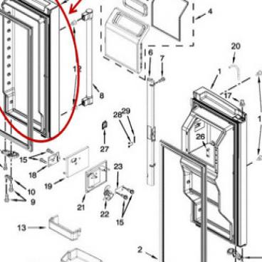 Whirlpool Part# LW10630232 FIP Door (OEM) Black