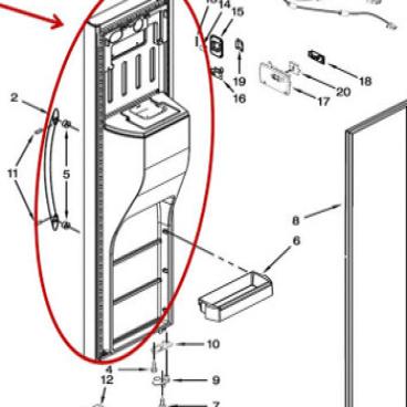 Whirlpool Part# LW10636444 FIP Door (OEM) SXS