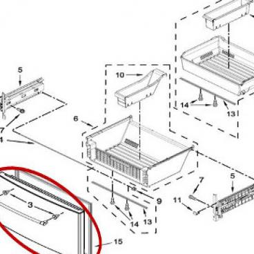 Whirlpool Part# LW10695007 FIP Door (OEM) SS