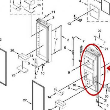 Whirlpool Part# LW11034290 Fip Door (OEM)