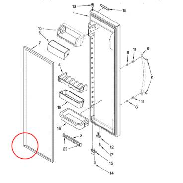 Jenn-Air JCD2595WES00 Refrigerator Door Gasket - Gray - Genuine OEM