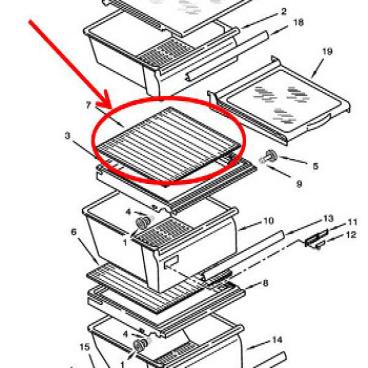 Whirlpool Part# W10141752 Glass Shelf (OEM)