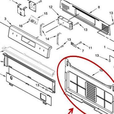 Whirlpool Part# W10184370 Cover (OEM) Rear