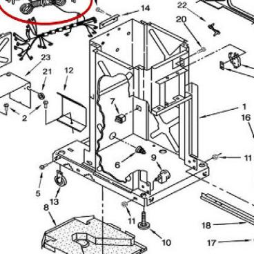 Whirlpool Part# W10279443 Wire Harness (OEM)