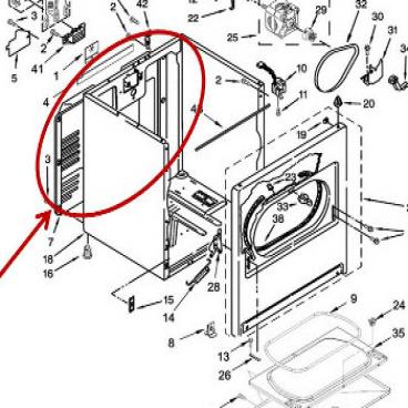 Whirlpool Part# W10634729 Panel (OEM) Rear