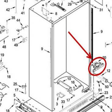 Whirlpool Part# W10691534 Door Hinge (OEM)