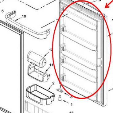 Whirlpool Part# W10747003 FIP Door (OEM)