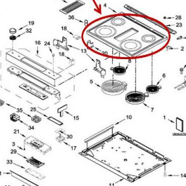 Whirlpool Part# W10818722 Cooktop (OEM)