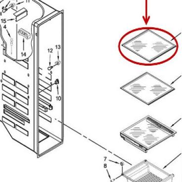 Whirlpool Part# W11097339 Glass Shelf (OEM)