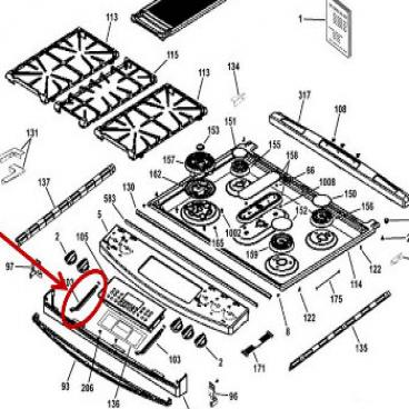 GE Part# WB02X21655 Control Bracket (OEM)