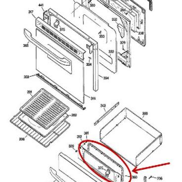 GE Part# WB04K10014 Drawer Gasket Assembly (OEM)