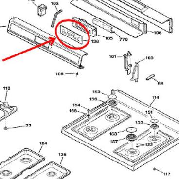 GE Part# WB27K10137 Overlay Ercb Tactil (OEM)