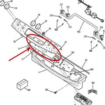 GE Part# WB27T11215 Keypanel Support Assembly (OEM) White