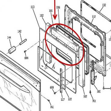 GE Part# WB35T10226 Oven Door Side Insulation (OEM)