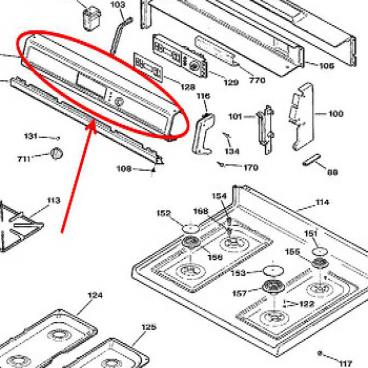 GE Part# WB36K10008 Control Trim (OEM)