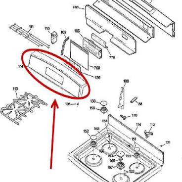 GE Part# WB36K10613 Trim and Panel Assembly (OEM)