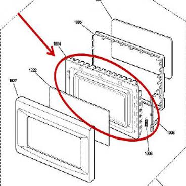 GE Part# WB55X10748 Door Frame Assembly (OEM)