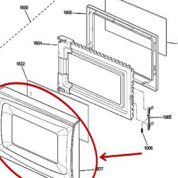 GE Part# WB55X10766 Door Panel (OEM)