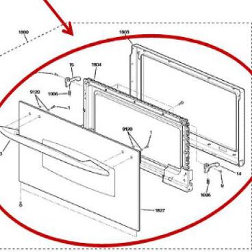 GE Part# WB55X10839 Door Assembly (OEM) SS