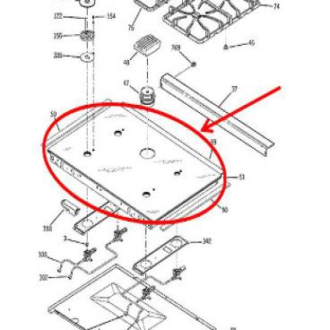 GE Part# WB61T10139 Maintop Glass Assembly (OEM) Tw