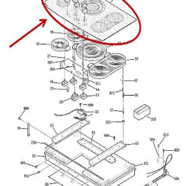 GE Part# WB62T10409 Maintop Glass Assembly (OEM)