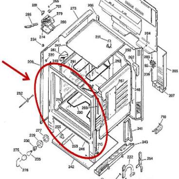 GE Part# WB63K10019 Frame Assembly (OEM) Front