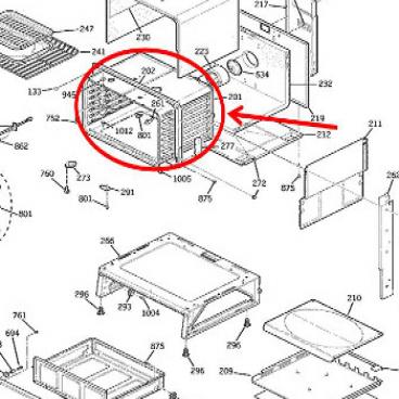 GE Part# WB63T10102 Oven Wrapper Assembly (OEM)