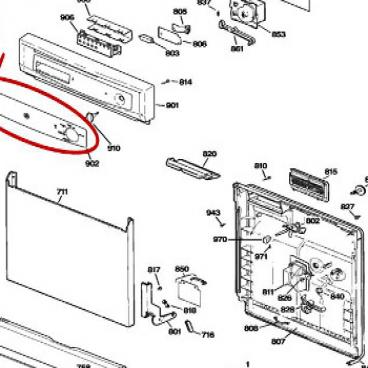 GE Part# WD34X11574 Graphic and Insert Assembly (OEM)