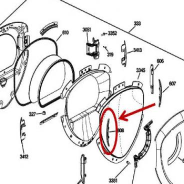 GE Part# WE1M959 Hinge Cap (OEM) Right