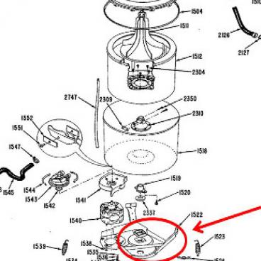 GE Part# WH1X2720 Leg and Dome Assembly (OEM)