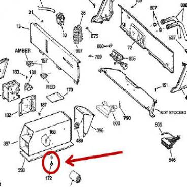 GE Part# WH2X1234 Screw (OEM)