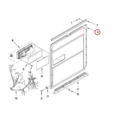 Whirlpool 7WDT790SAYM2 Inner Metal Door -White - Genuine OEM