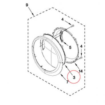 Whirlpool WGD97HEXW1 Front Window - Genuine OEM