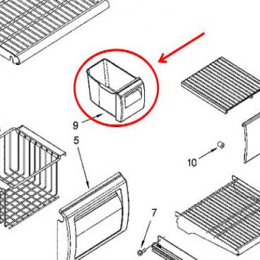 Whirlpool Part# WP2266932 Container (OEM)