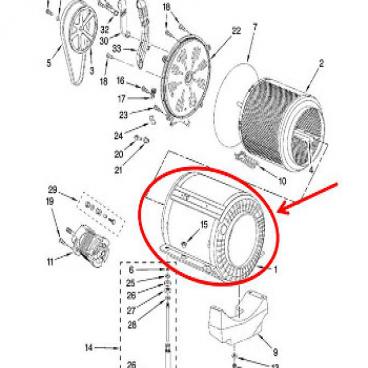 Whirlpool Part# WP8182441 Outer Tub (OEM)