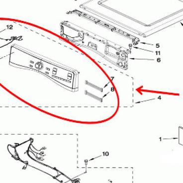 Whirlpool Part# WPW10352461 Console (OEM)