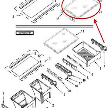 Whirlpool Part# WPW10601431 Glass Shelf (OEM)