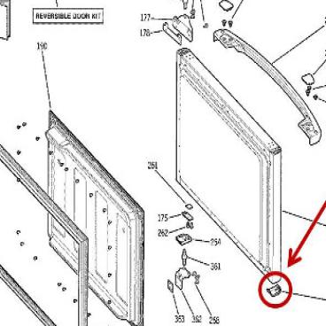 GE Part# WR02X11055 Epaulet Door Corner (OEM) R