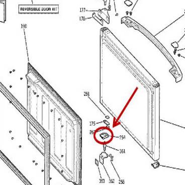 GE Part# WR02X11056 Epaulet Door Corner (OEM) L